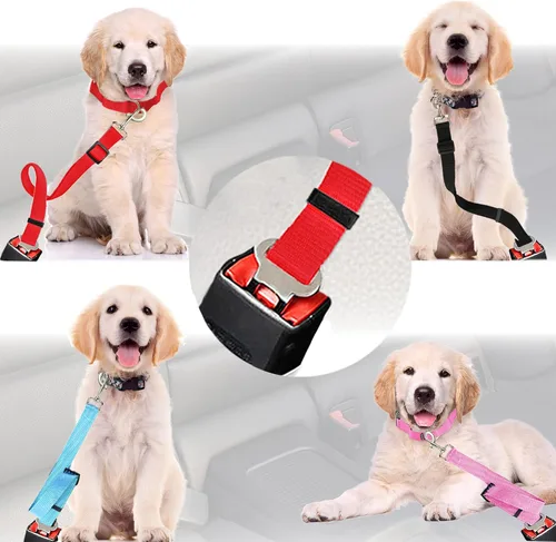 Miniatura 2 de SunGrow Cinturón de seguridad para perros para automóvil, cinturón de seguridad ajustable de nailon para mascotas, compatible con todos los Varios