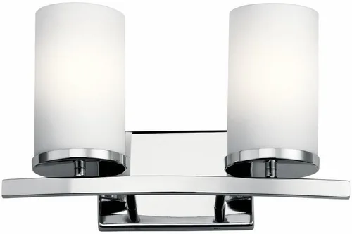 Miniatura 40 de Kichler Crosby 45495NI - Aplique de pared de 9.25 pulgadas en níquel cepillado, 1 luz contemporánea para pasillo o baño con cristal de ópalo