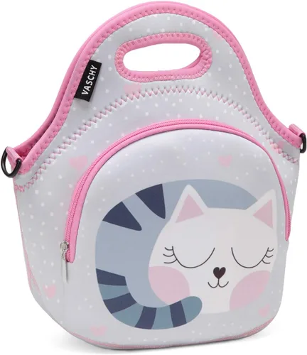 Miniatura 10 de VASCHY Bolsa de almuerzo para niños, bolsa de almuerzo ligera de neopreno aislada para niños, escuela, guardería, jardín de infantes, astronauta
