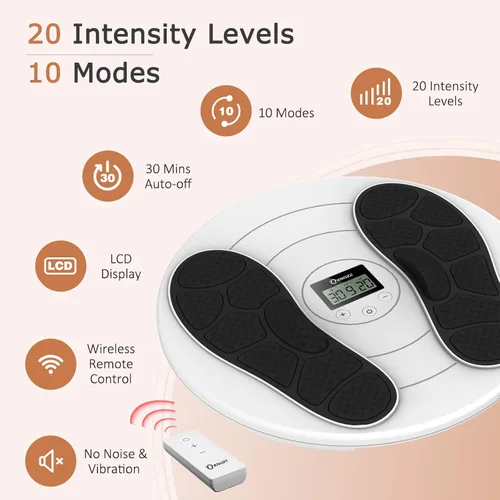 Miniatura 4 de KNQZE Masajeador de pies para aliviar el dolor de neuropatía - TENS + EMS, tecnología de doble pulso, 10 modos, 20 intensidades, control remoto