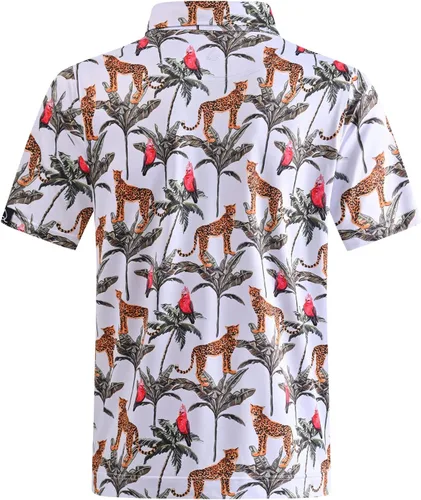 Miniatura 6 de DEOLAX Camisa de golf para hombre, con estampado de moda, atlética, de manga corta, clásica, casual, ajuste seco, suave, para hombres