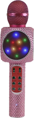 Miniatura 5 de Wireless Express - Micrófono de karaoke Bling Bluetooth para cantar y altavoz estéreo Bluetooth todo en uno (Confetti Bling)