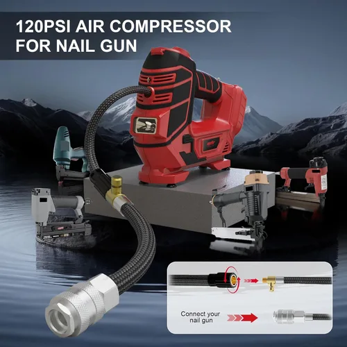 Miniatura 3 de Mellif Inflador de neumáticos portátil y herramienta de aire compatible con batería Milwaukee de 18 V (solo herramienta), herramientas de inflado