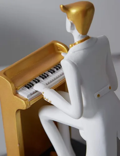 Miniatura 2 de HAUCOZE Estatua de músico, escultura de piano, decoración musical, regalo para amantes de la música, para estudio, sala de estar, oficina, 10