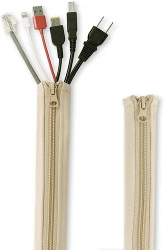 Miniatura 12 de StangH Organizador de mangas para organizar cables, 19 pulgadas, para el hogar y la oficina, con cremallera, organizador de cables, envoltura