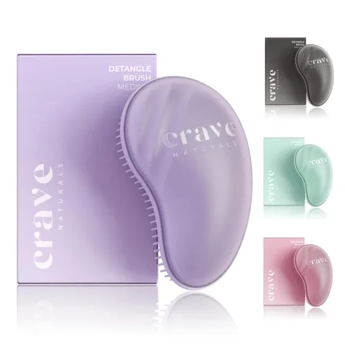 Miniatura 11 de Crave Naturals Cepillo para desenredar el cabello grande negro – Cepillo deslizante para desenredar el cabello para mujeres, niños y bebés – Cuidado