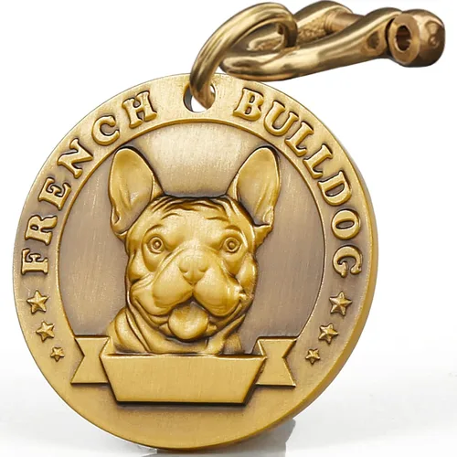 Miniatura 8 de Etiqueta de perro retro de cobre puro tridimensional con estampado de mascotas en relieve, etiquetas personalizadas para mascotas, etiquetas