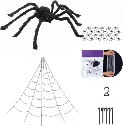 Decoraciones de araña gigante de 79 pulgadas, decoraciones realistas de araña falsa para suministros de fiesta de Halloween, decoraciones de araña