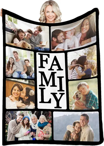 Miniatura 18 de Manta personalizada con fotos, texto, fotos personalizadas, mantas para adultos y niños, cumpleaños familiar, 1 foto, 50 x 40 pulgadas