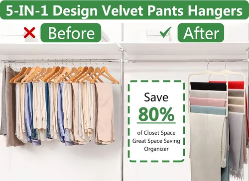 Miniatura 2 de Perchas para pantalones que ahorran espacio, organización y almacenamiento para dormitorios, artículos esenciales para estudiantes universitarios