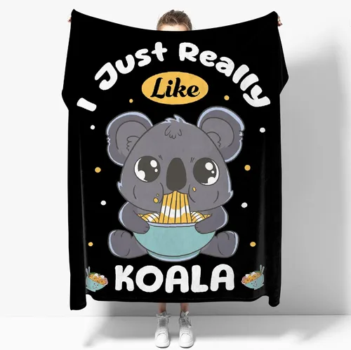 Miniatura 16 de Just A Girl Who Loves Koalas - Mantas personalizadas con nombre anílico, regalo divertido para niñas/niños, para sofá, cama, dormitorio, sala