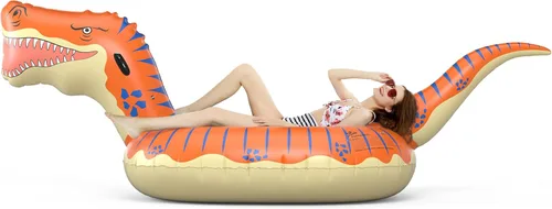 Miniatura 3 de Jasonwell Flotador inflable de dinosaurio para niños, niñas y adultos, 124 pulgadas, flotador gigante T-Rex para verano, playa, piscina, paseos