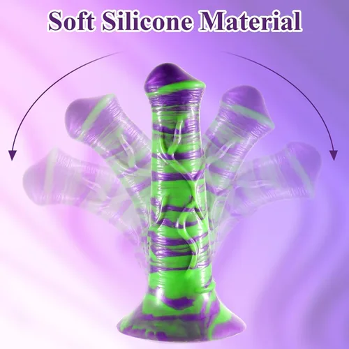 Miniatura 4 de Consolador de caballo, consolador pequeño de 7.8 pulgadas con ventosa fuerte, consolador de fantasía morado, consolador de silicona para adultos