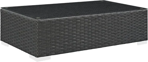 Miniatura 5 de Modway Sojourn - Mesa auxiliar de mimbre para patio al aire libre, color chocolate