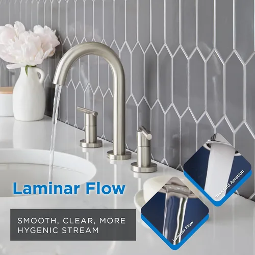 Miniatura 4 de Gerber Plumbing Parma - Grifo de lavabo de dos manijas, acabado cepillado, 1.2 GPM cepillado níquel