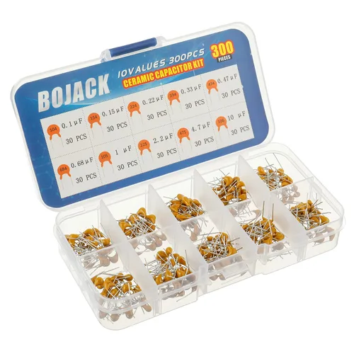 Miniatura 2 de BOJACK 10 valores 300 piezas de condensador de cerámica 0.1 0.15 0.22 0.33 0.47 0.68 1 2.2 4.7 10 uF Kit surtido de condensadores de cerámica