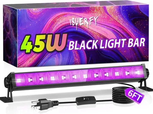 Miniatura 9 de Barra de luz negra de 100 W IP66 impermeable, luz negra LED con enchufe+interruptor+cable de 6 pies, luces negras para interiores y exteriores, luz