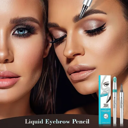 Miniatura 5 de Lápiz de cejas Microblading de 4 puntos para levantar cejas y arrebatar, maquillaje de ojos de larga duración, impermeable, cabello natural