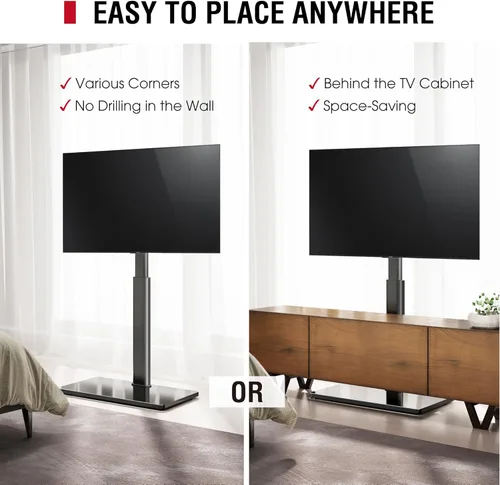 Miniatura 5 de AOKCOS Soporte giratorio de suelo para televisores de 32 a 65 pulgadas, soporte de TV pequeño de esquina ajustable de 8 niveles para sala