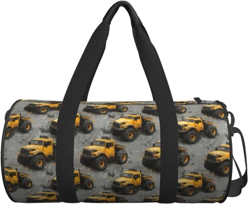 Miniatura 7 de Large Duffle Bag for Travel - Yellow Truck Retro Print Gym Bag for Women Men, Travel Foldable Bags for Women Men with Zippered Multiple Pockets