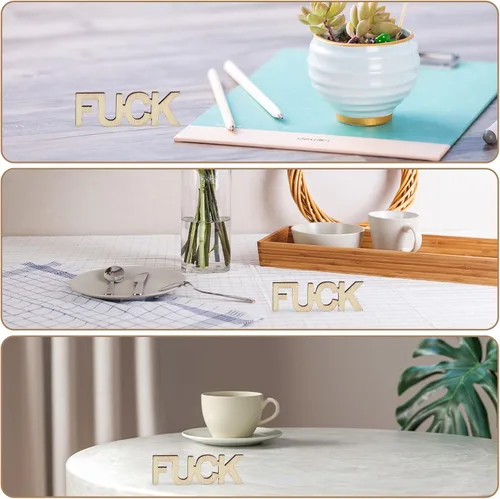 Miniatura 2 de Fucks to Give Regalos de broma para el día de San Valentín, cumpleaños, vacaciones, Acción de Gracias, Navidad. Letra recortada de madera FUCK Bad