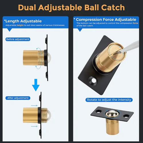Miniatura 5 de Ravinte Hardware Pestillo de bola para puerta de armario, reemplazo de bola de puerta, accesorios de puerta de cierre de bola, acero inoxidable