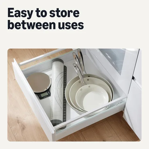 Miniatura 5 de Amazon Basics Utensilios de cocina antiadherentes de cerámica, juego de 3 piezas, compatible con todas las placas de inducción, apto para Gris lino
