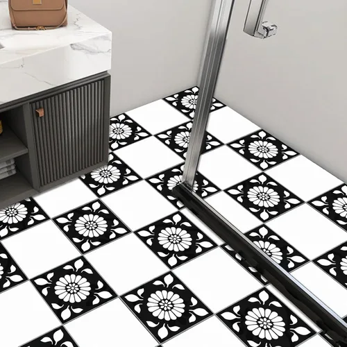 Miniatura 5 de 16 plantillas de azulejos de pared de 8 x 8 pulgadas, plantillas florales geométricas reutilizables de mandala para pintar en pisos, azulejos, patio
