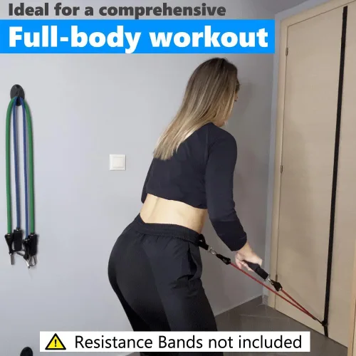 Miniatura 5 de FITKIT Correas de anclaje deslizantes para puertas y paredes con múltiples puntos móviles para bandas de resistencia, accesorio de entrenamiento