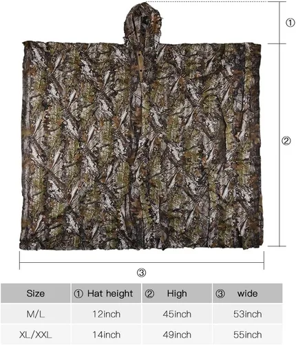 Miniatura 4 de LOOGU Traje de caza Ghillie, traje de camuflaje frondoso 3D, accesorios militares y de tiro, ropa de equipo táctico