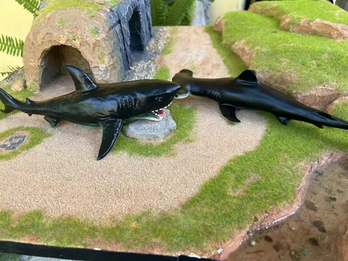 Miniatura 6 de Gemini&Genius Great White Shark Hammerhead Shark Toy Set – Figura de acción de animales marinos modelo océano conjunto de juguetes – 10 pulgadas