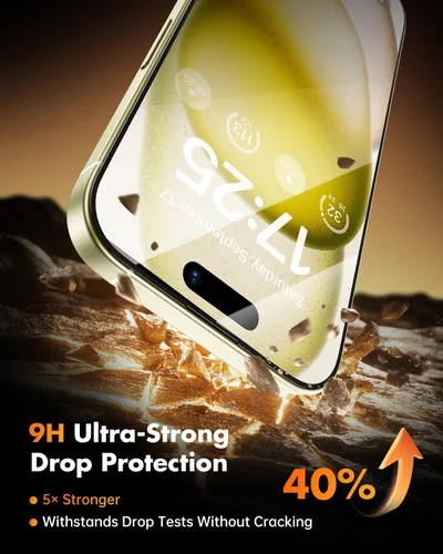 Miniatura 4 de UNBREAKcable Protector de pantalla de privacidad para iPhone 15, paquete de 3 unidades de vidrio templado de cobertura completa [antiespía de 28°]