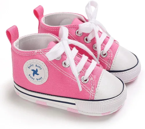 Miniatura 2 de Zapatos de lona para bebés y niñas, suela antideslizante suave, recién nacidos, primeros caminantes, estrellas, zapatos de mezclilla unisex