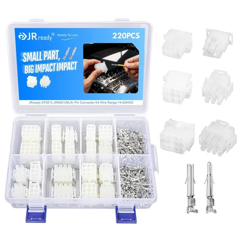 Miniatura 8 de JRready ST6556 MLX Kit de conector de pasador con herramienta extractora de pines Molex 0.250 in Potencia de alambre de paso .084 pulgadas