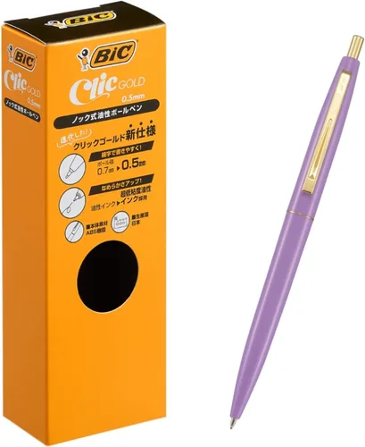 Miniatura 12 de Big CFCGRBL05BLKJ - Bolígrafo Click Gold, 0.5, a base de aceite, negro, liso, eje azul real, 12 piezas azul (royal)