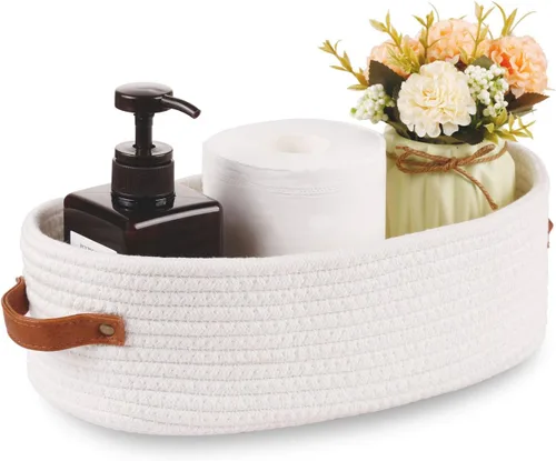Miniatura 7 de Cesta para Inodoro, Cesta de Almacenamiento Tejida para la Parte Superior del Tanque del Inodoro, Decoración del Hogar Estilo Granja, Cestas