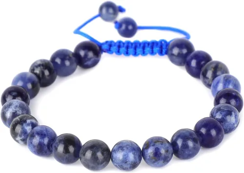 Miniatura 64 de AD Beads Pulseras de piedras preciosas unisex de 0.315 pulgadas (0.315 in), macramé curativo ajustable de 7 a 9 pulgadas Usa esta pulsera