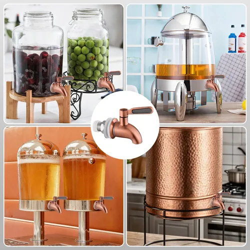 Miniatura 6 de Espiga de repuesto de acero inoxidable para dispensador de bebidas,Caño de metal para jarra dispensador de bebidas,Grifo de reemplazo