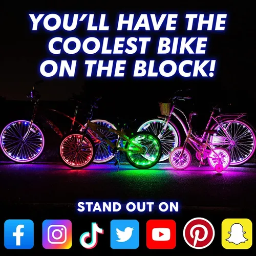 Miniatura 6 de Activ Life Paquete de 2 luces LED para ruedas de bicicleta con baterías incluidas, obtén un 100% más brillante y visible desde todos los ángulos
