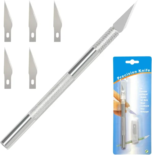 Juego de cuchillos de precisión para manualidades, cuchillas de afeitar afiladas y cuchillo exacto para tallar, modelar, álbumes de recortes y
