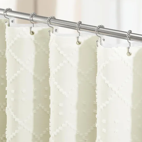 Miniatura 30 de Dynamene Cortina de ducha de tela de 36 x 72 pulgadas, diseño bohemio, geométrico, a rayas, para baño, juego de cortina de ducha estrecha gruesa