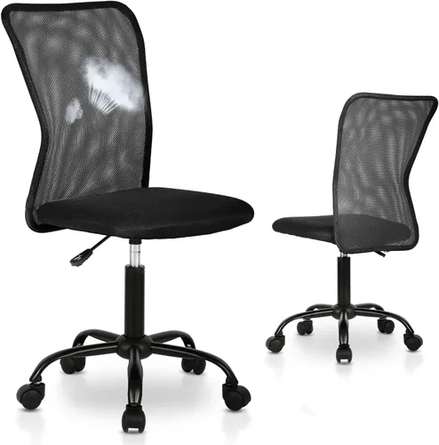 Sillas de Oficina en Casa Sillas de Escritorio Pequeñas Ergonómicas Sin Brazos para Computadora Sillas Cómodas con Ruedas Silla de Tarea Silla de