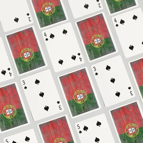 Miniatura 4 de Lantern Press Bandera rústica de Portugal Country (52 cartas de juego, baraja de cartas de tamaño póquer con comodines)