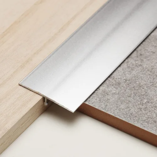 Miniatura 16 de Trimold 3 tiras de aluminio para moldura en T y transición de piso, tira divisora plana para umbral de puerta y unión de huecos de suelo de azulejos