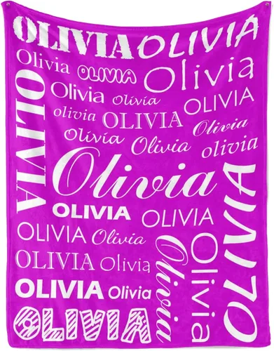 Miniatura 23 de Manta personalizada con nombre para niños y adultos, manta de franela personalizada con nombre Color 07