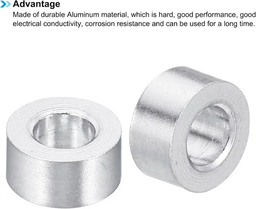 Miniatura 4 de PATIKIL Espaciador de aluminio M4, paquete de 20 unidades de 0.165 in de diámetro interior x 0.315 in de diámetro exterior x 0.157 in de largo