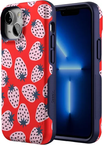 Miniatura 2 de Funda Casely para iPhone 13 Mini Eligiría Contigo Fresa Roja Compatible con MagSafe Diseño Protector Audaz Te elegiría Fresa Roja