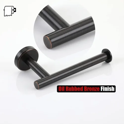 Miniatura 8 de JQK Soporte de Papel Higiénico Bronce Aceitado, 5 Pulgadas Acero Inoxidable 304 Grueso 0.8mm Dispensador de Papel Tisú para Baño, Soporte