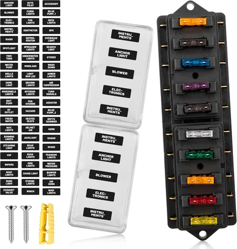Miniatura 11 de RED WOLF Soporte de caja de bloque de fusibles de hoja de 4 vías con circuito estándar de 10 V-32 V CC para automóvil, camión, barco, marina, RV