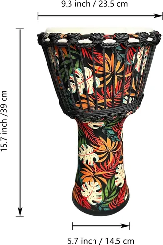 Miniatura 2 de TAOSKNE Pandereta Djembe de 8.5 pulgadas, estilo africano occidental, cabeza de tambor de piel de cabra, calidad de sonido profesional, tambor